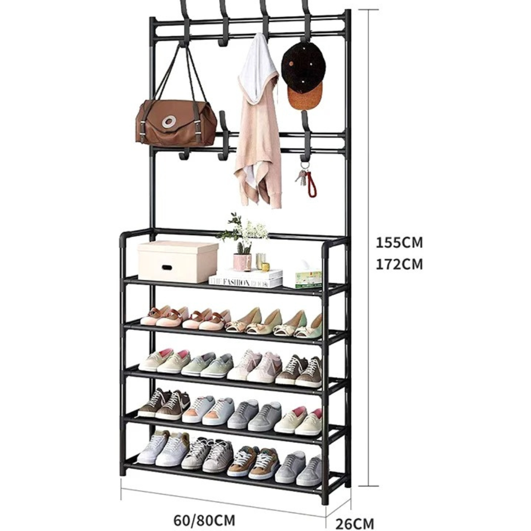 Étagère de rangement chaussures et cintre XL