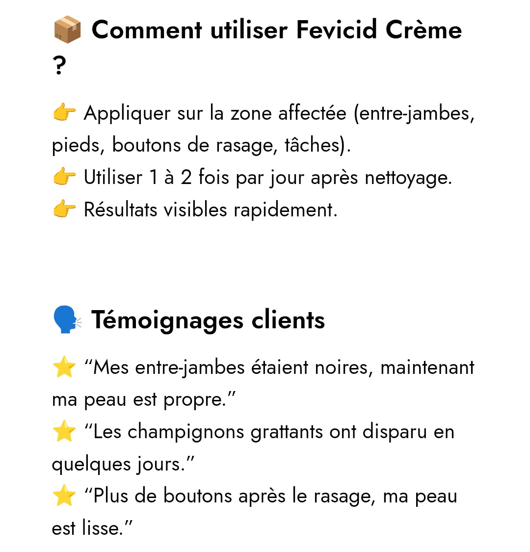 Fevicid crème Anti mycose, tâche noir et boutons de rasage