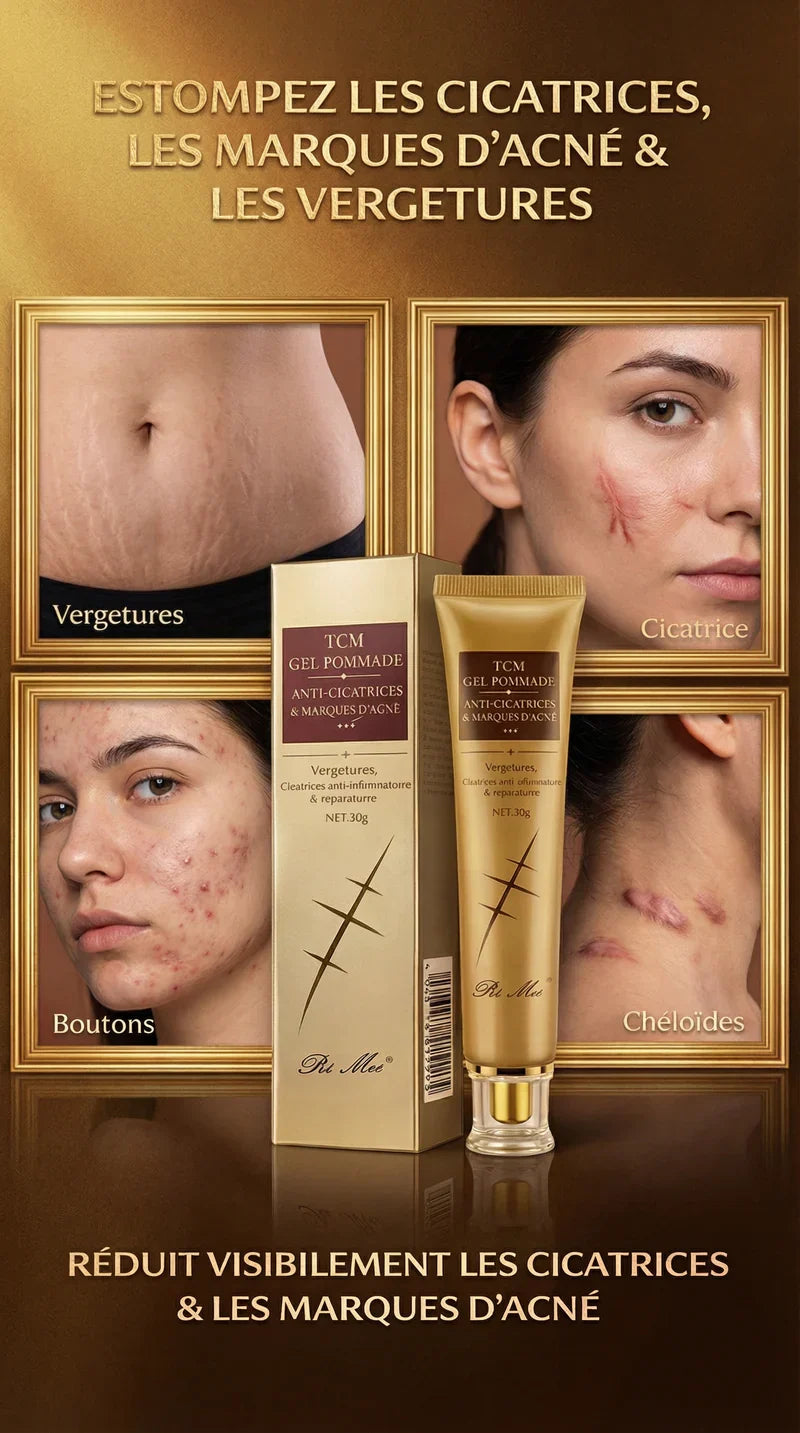 GEL REPARATRICE DE CICATRICE,VERGETURE,TACHE & ACNE TCM