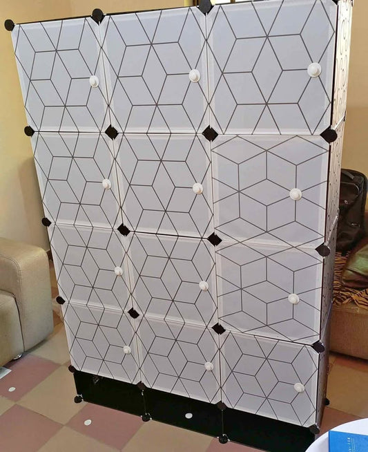 Armoire 12 cubes( 3 Battants ) pliable pour habits ou bureau