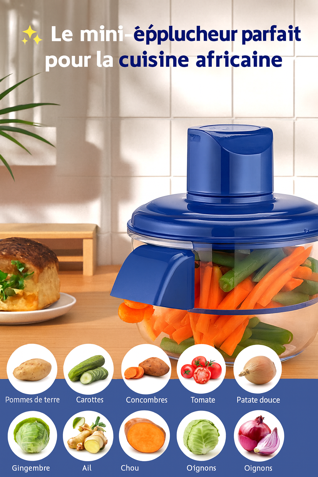 Éplucheur électrique rechargeable de fruits et légumes