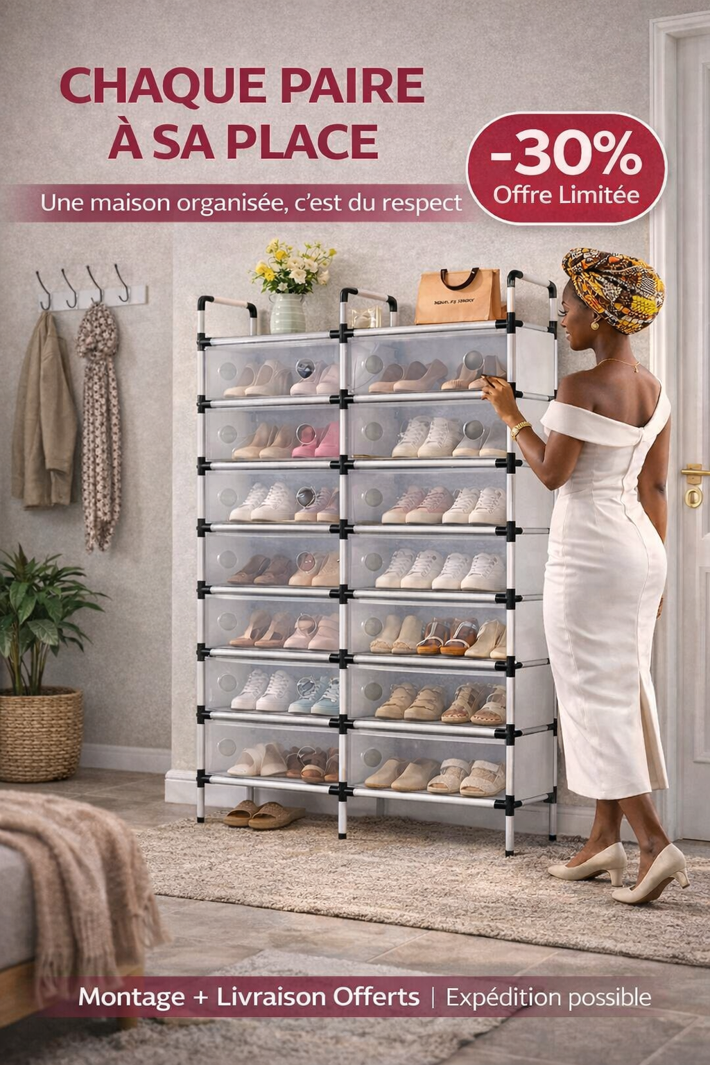 Etagère 6 Niveaux à 2 Battants: La Solution Intelligente pour Une Maison Enfin Organisée