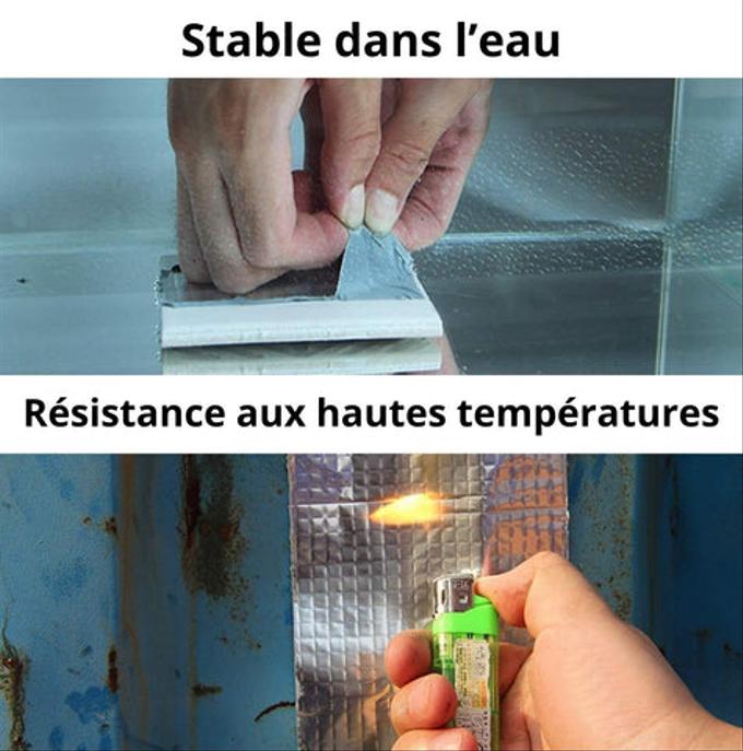 Ruban Adhésif Super Étanche Anti-Fuites en Caoutchouc Butyle 5m sur 5cm Multi-Réparations et Usages
