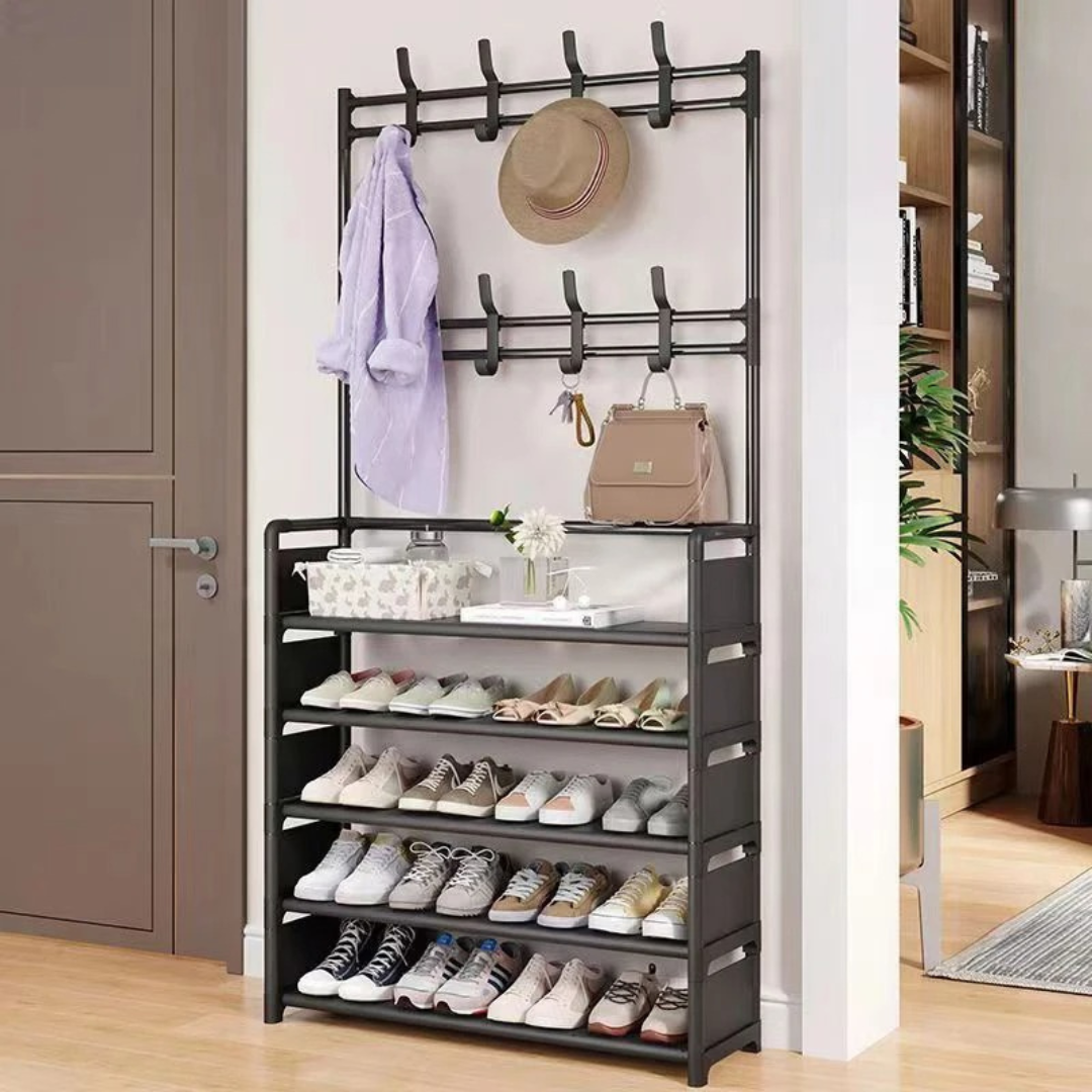 Étagère de rangement chaussures et cintre XL