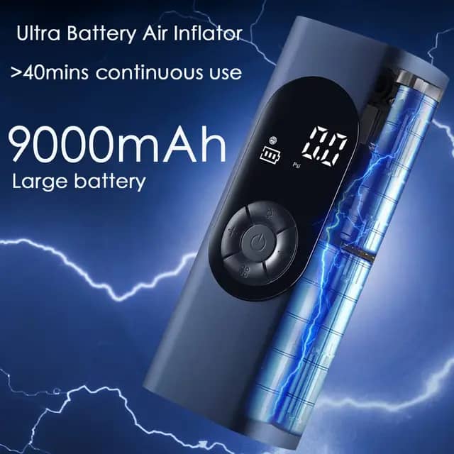Compresseur de Pompe à Air de Voiture Sans Fil à Double Puissance 12V 6000mAh
