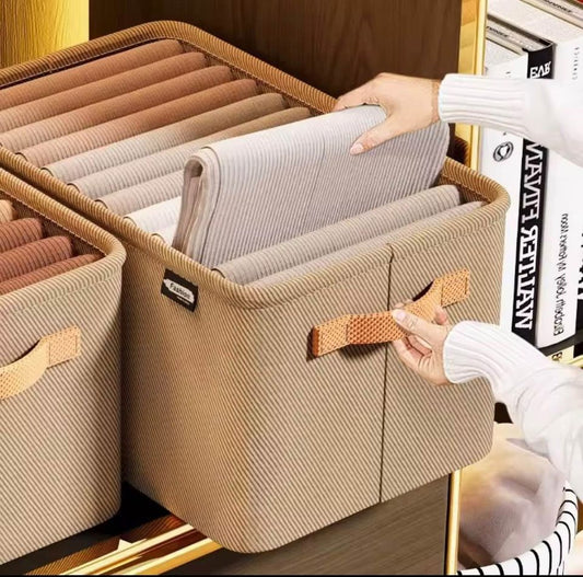 Boîte de Rangement en Tissu Non Tissé Grise