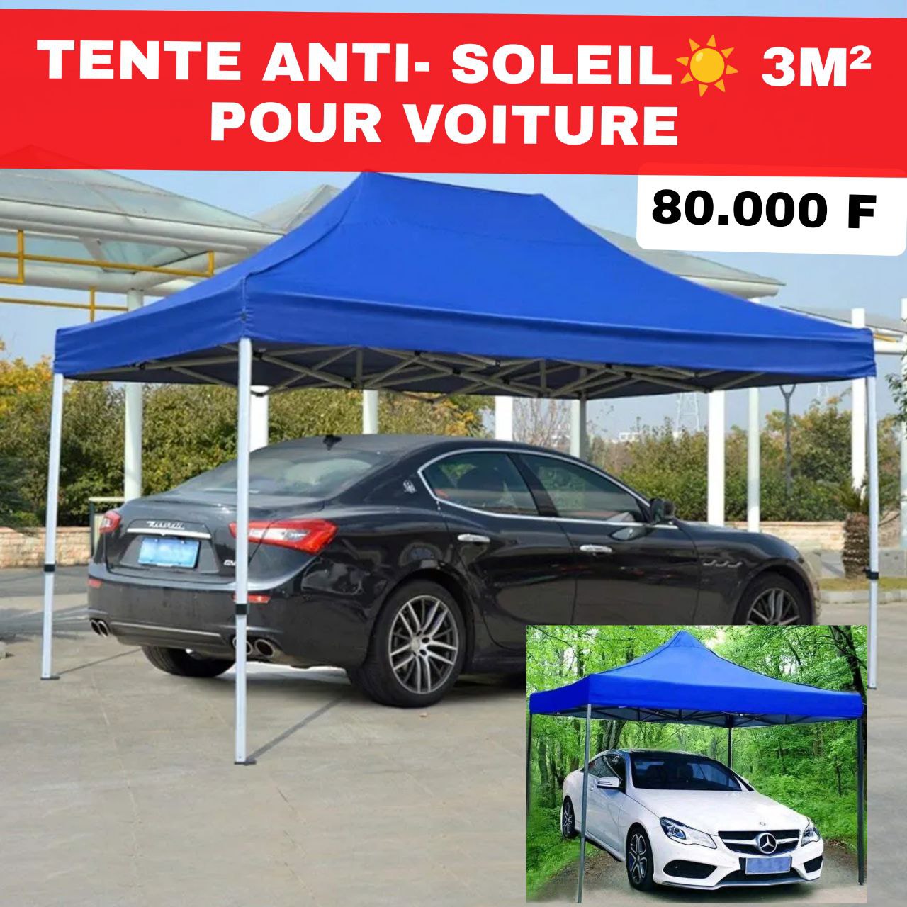 HANGAR-TENTE EN BACHE 3M sur 3M