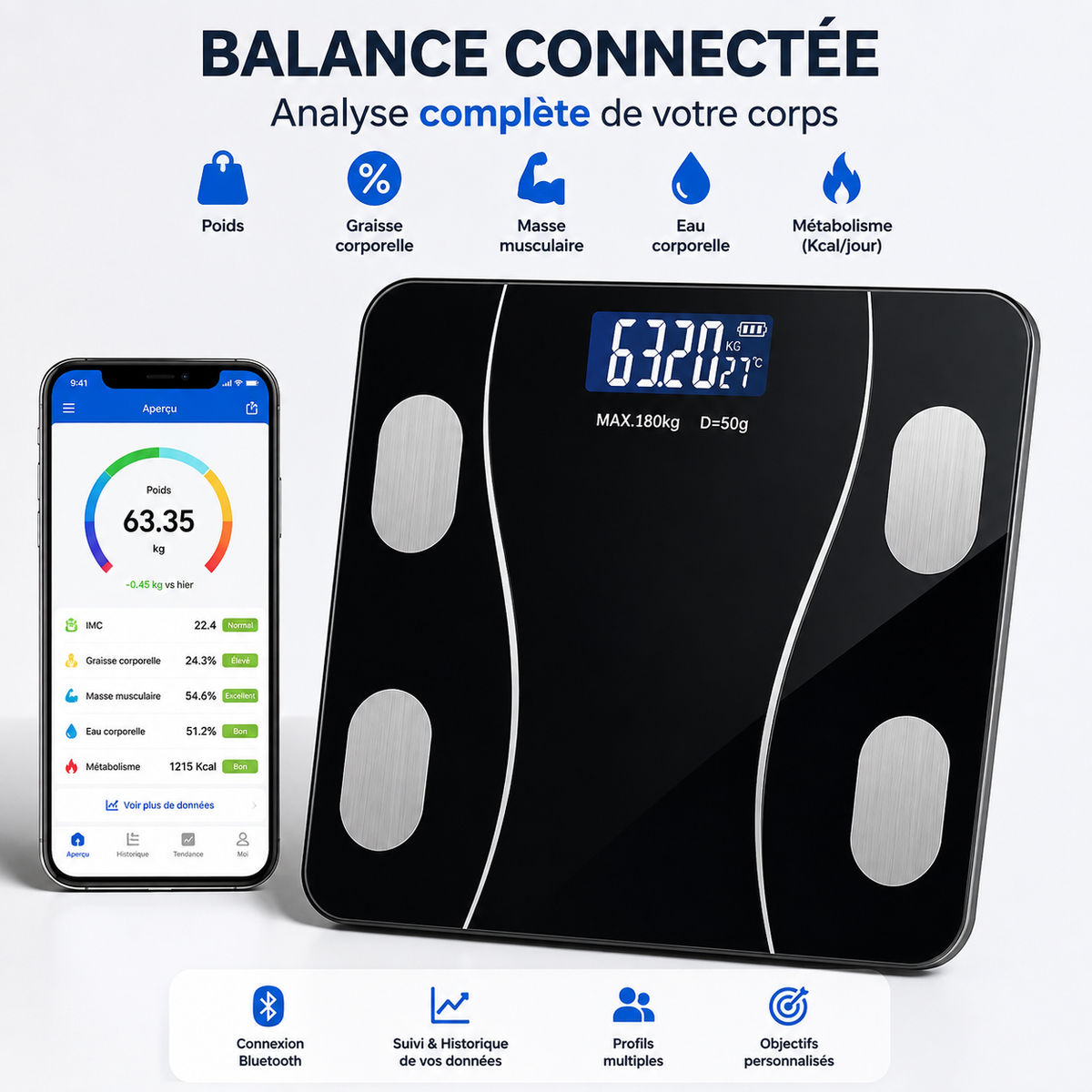 BodyTrack™ – La Balance Connectée qui Vous Aide à Suivre Votre Transformation