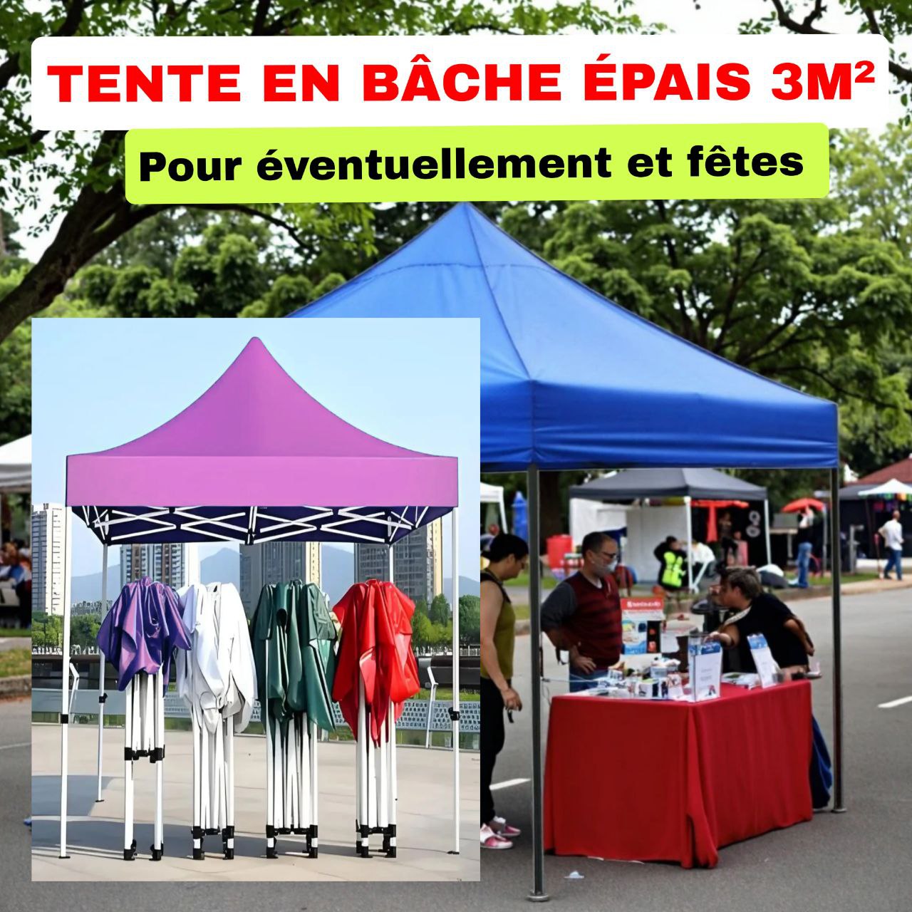 HANGAR-TENTE EN BACHE 3M sur 3M