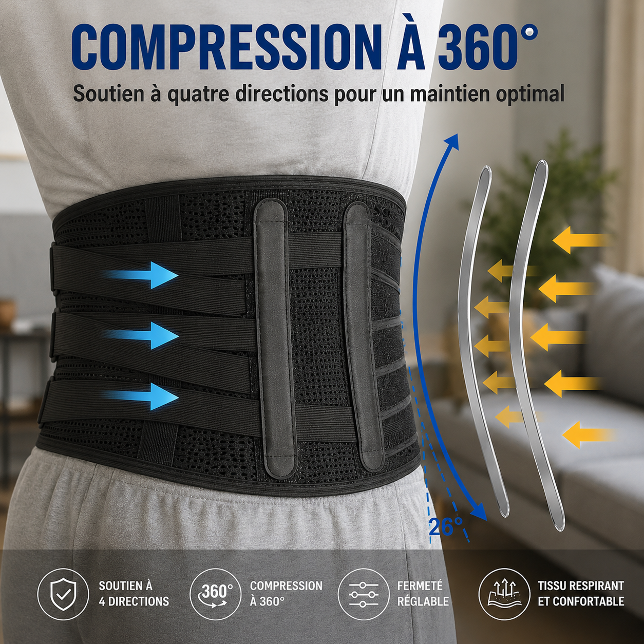 Ceinture Lombaire Double Serrage Premium™