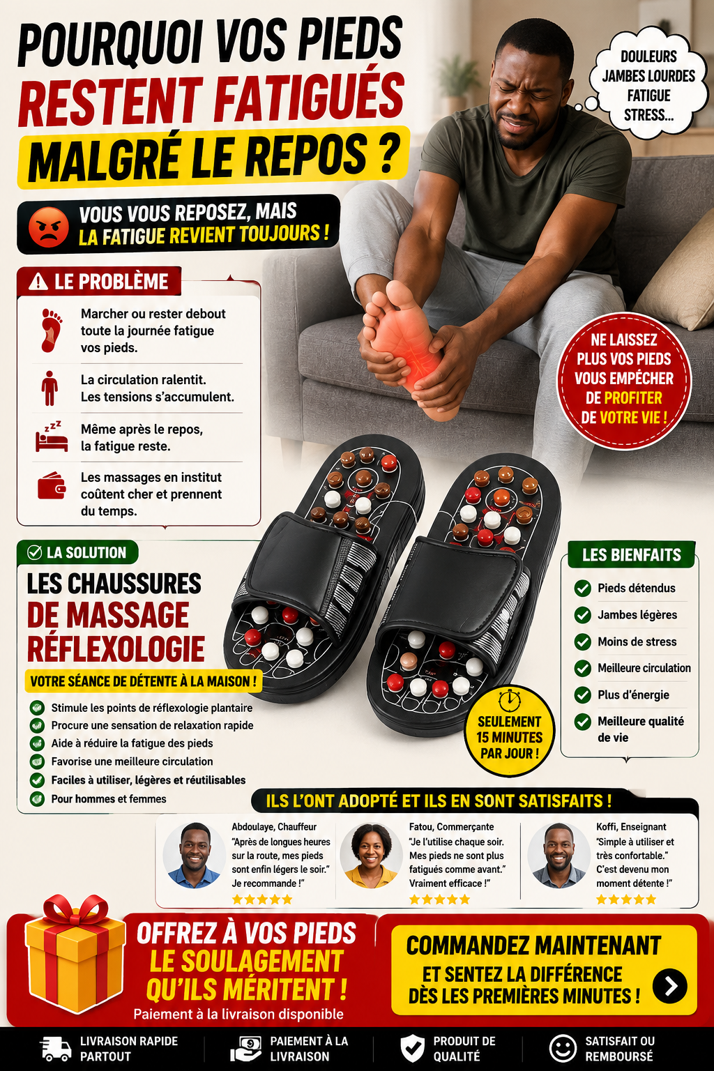 OrthoZen™ Sandales de Réflexologie Magnétique