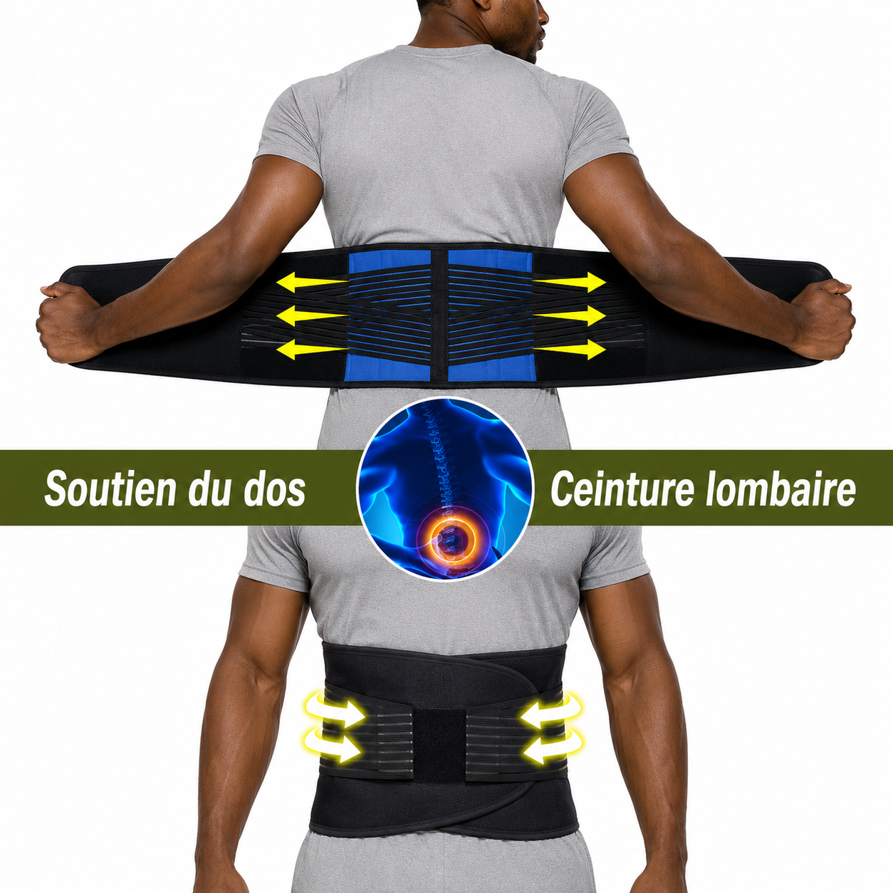 Ceinture médicale de soutien lombaire - Soulage la douleur - Protège la colonne lombaire