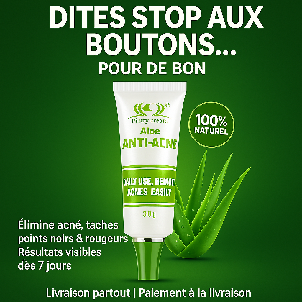 🌿 Crème Anti-Acné Aloe – Dites Adieu aux Boutons, Taches & Points Noirs Dès 7 Jours 🌿