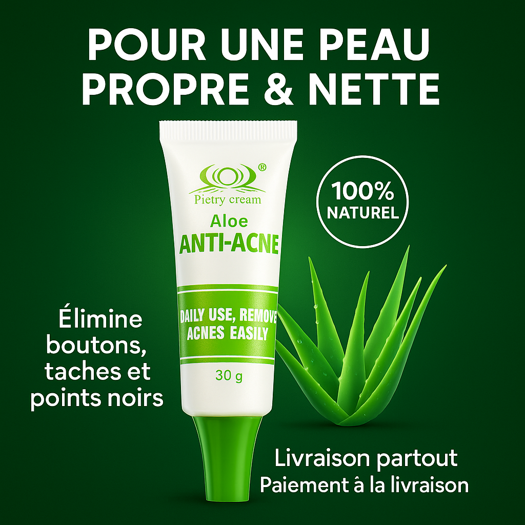 🌿 Crème Anti-Acné Aloe – Dites Adieu aux Boutons, Taches & Points Noirs Dès 7 Jours 🌿
