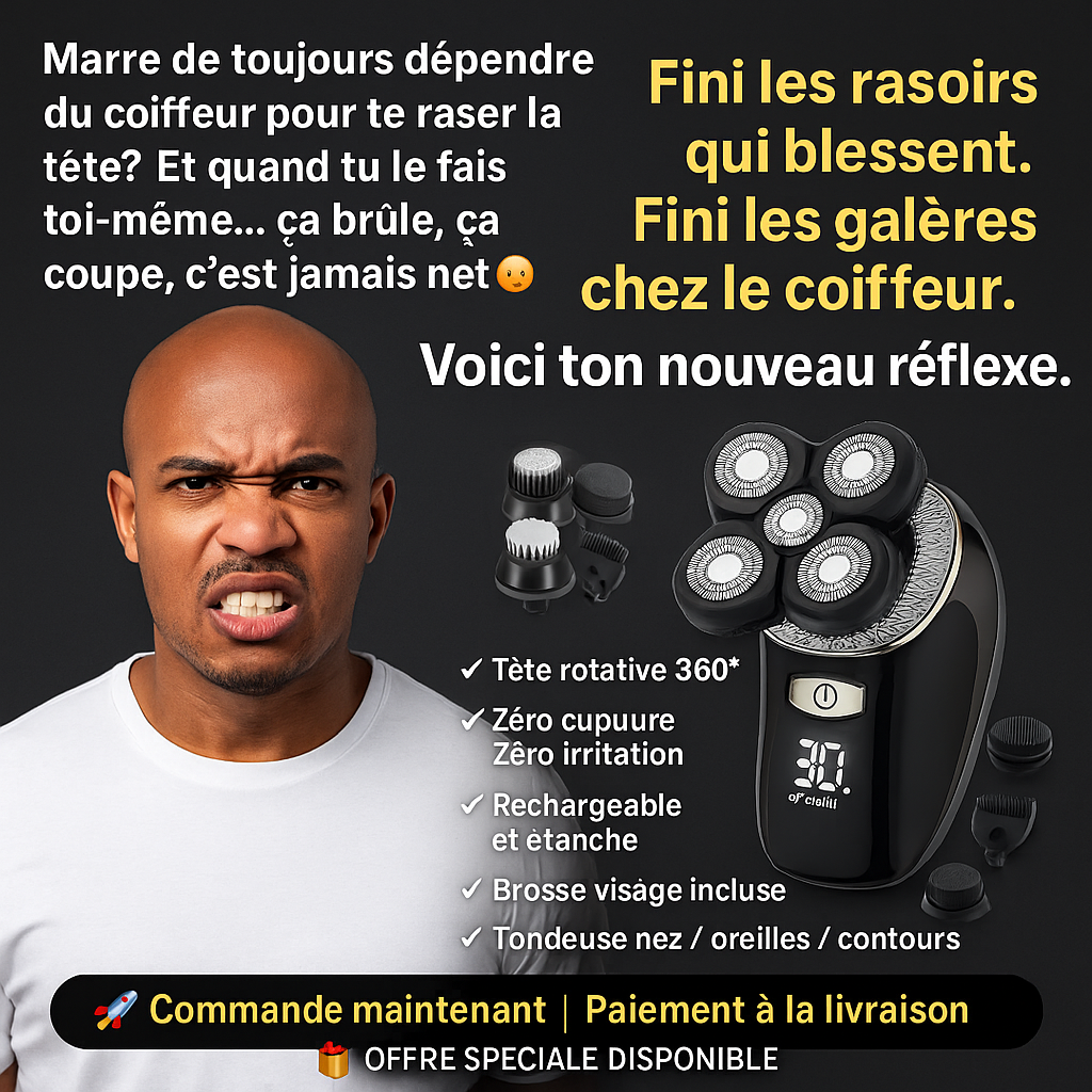 RASOIR ÉLECTRIQUE 5 EN 1 – L’ARME SECRÈTE DES HOMMES PROPRES