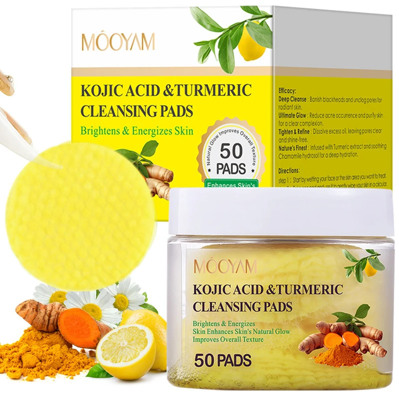 Lingettes Nettoyantes au Curcuma & Acide Kojique (50 pièces)