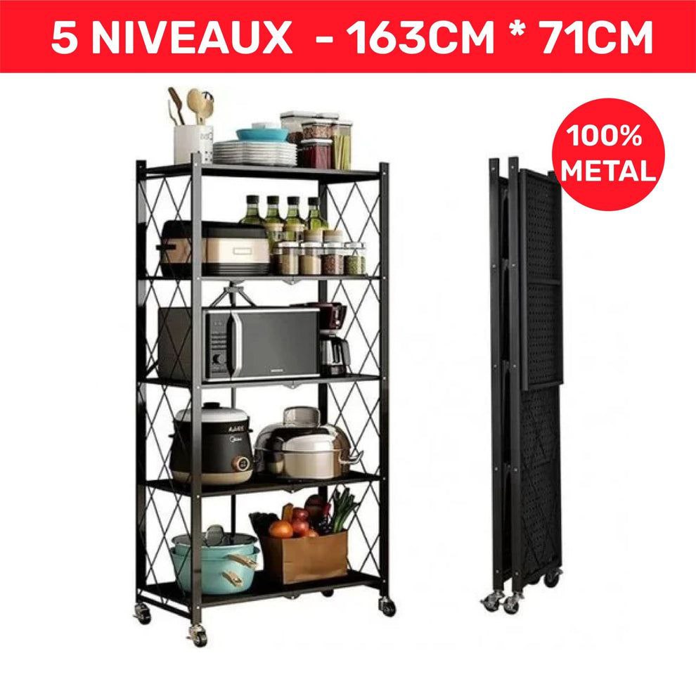 Étagère de Rangement Pliable En métal | 5 niveaux