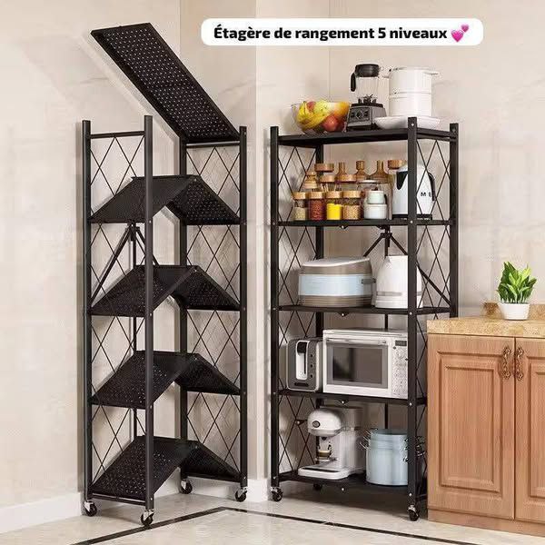 Étagère de Rangement Pliable En métal | 5 niveaux