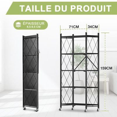 Étagère de Rangement Pliable En métal | 5 niveaux