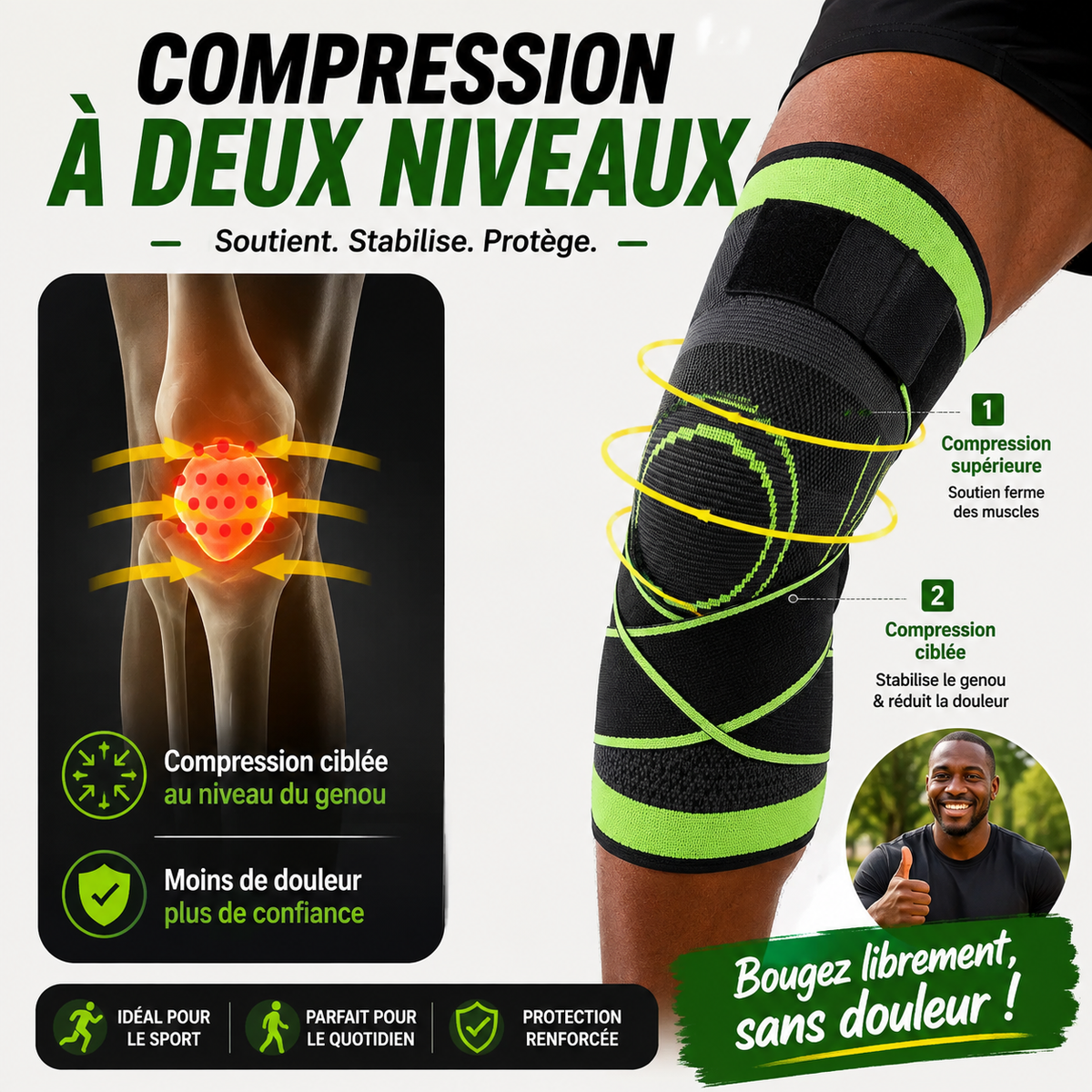 GenouFlex™ Retrouvez le plaisir de marcher en toute confiance.