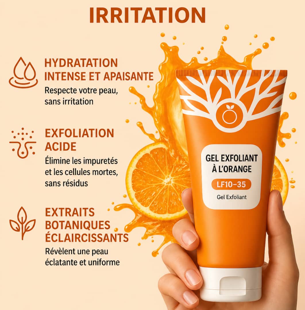 Gel exfoliant à l'orange- peau éclatante et lisse