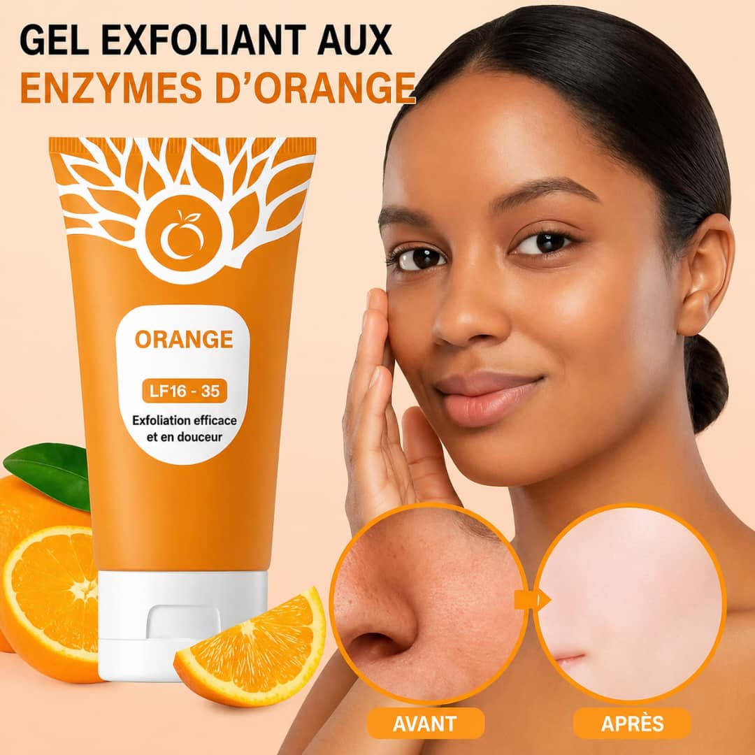 Gel exfoliant à l'orange- peau éclatante et lisse