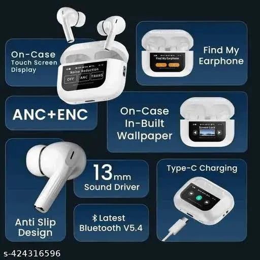 AirPods A9 Pro – Écouteurs Sans Fil Bluetooth avec ANC, Écran Tactile et 32h d’Autonomie