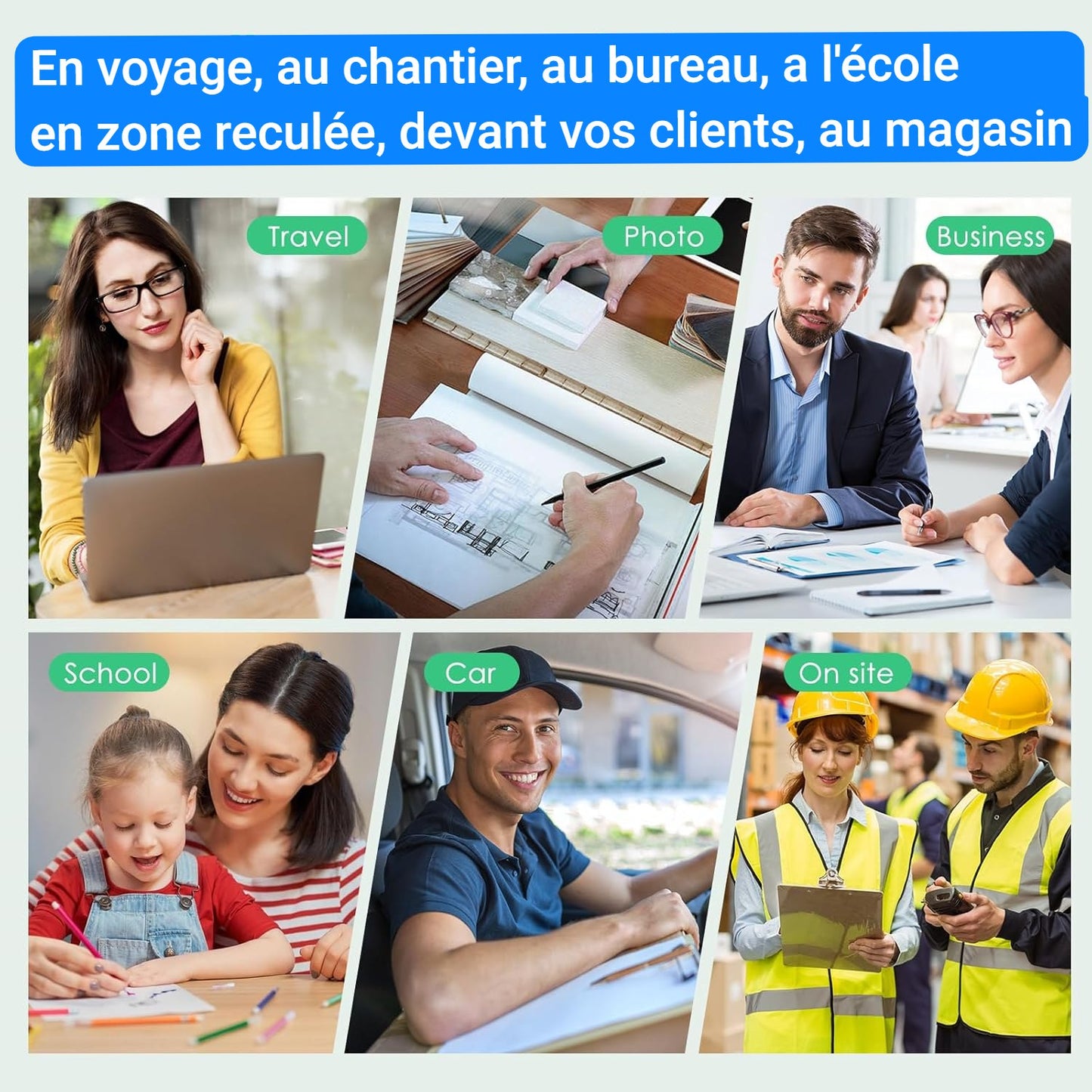 IMPRIMANTE SANS ANCRE A PAPIER THERMIQUE A4 PORTATIFS