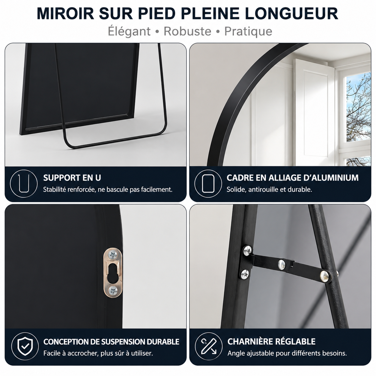 🪞 Miroir mobile décoratif premium