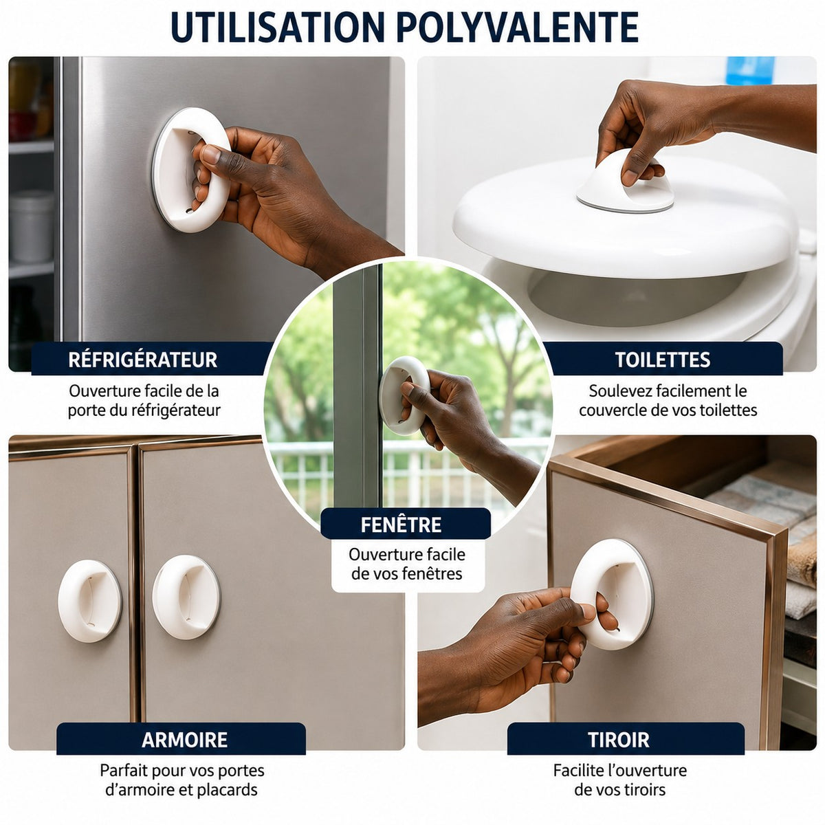 Poignée Adhésive OuvreFacile ( 1 lot de 3 pièce à 5900 F )