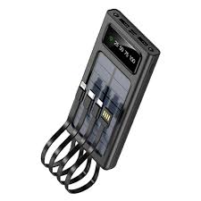 Power bank Solaire 12000mAh avec 4 Câbles intégrés