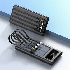 Power bank Solaire 12000mAh avec 4 Câbles intégrés