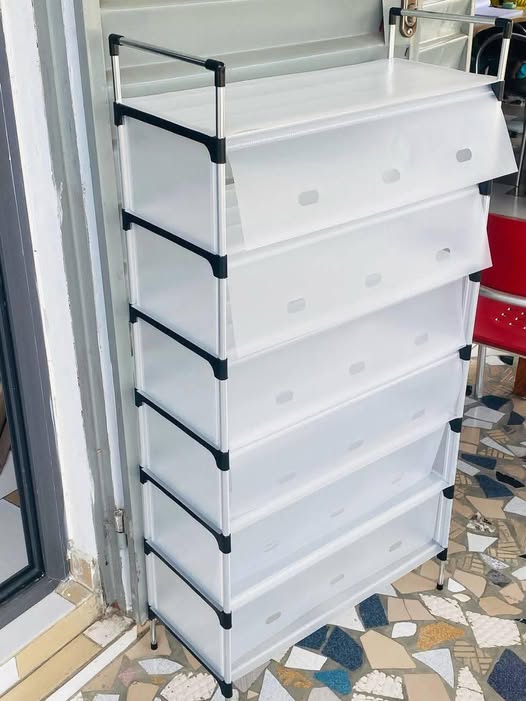 Étagère à Chaussures Avec Couvercle Anti-Poussière | 7 Niveaux