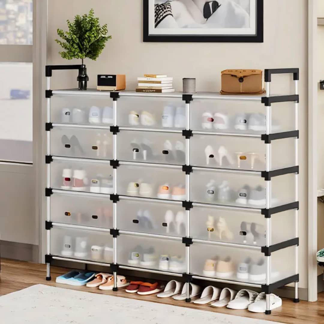 Range chaussure anti poussière 3 rangé à 40 pair