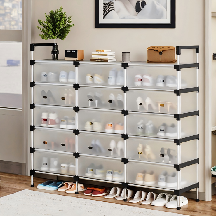 Range chaussure anti poussière 3 rangé à 40 pair