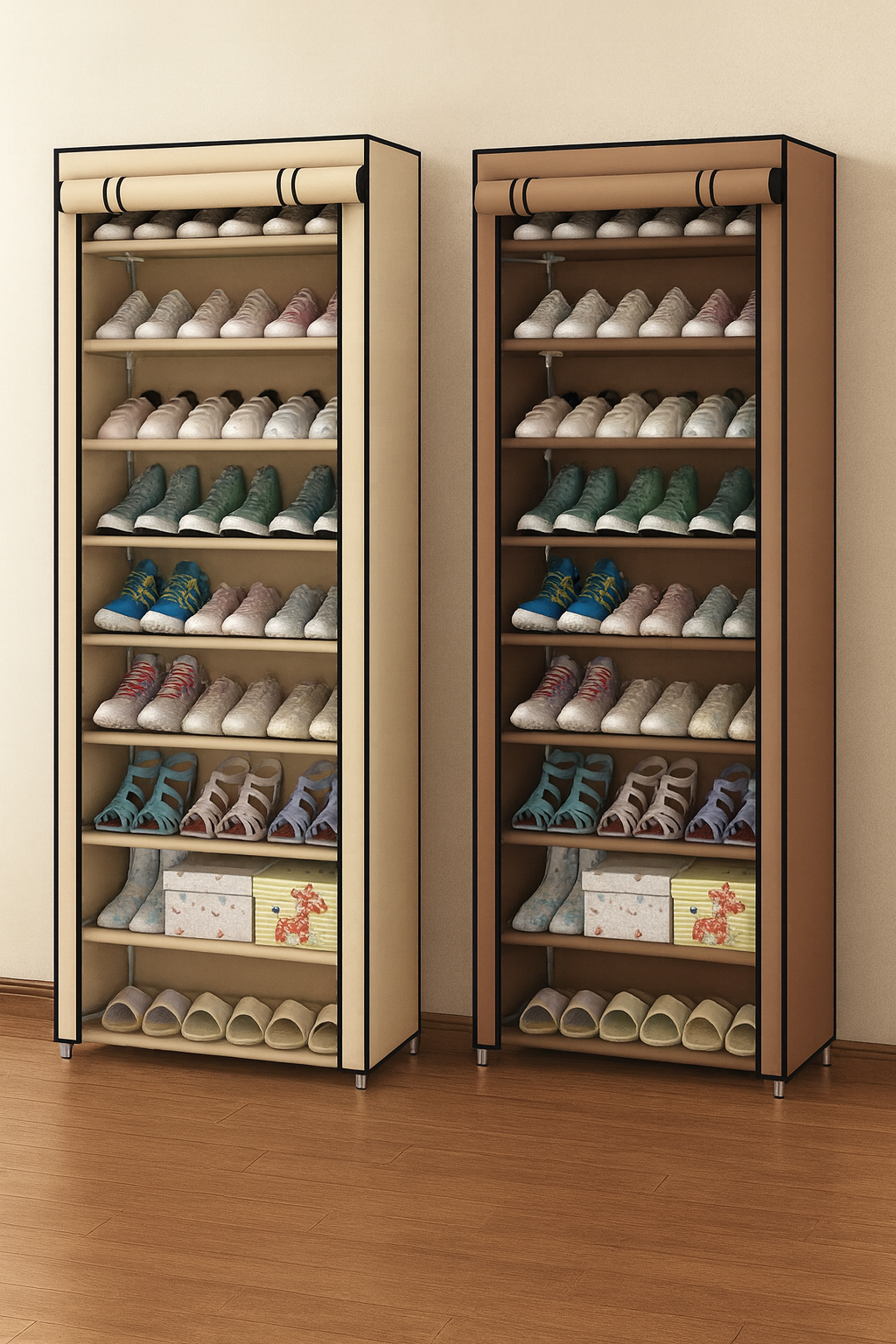 ÉTAGÈRE À CHAUSSURES AVEC PROTECTION ANTI-POUSSIERE