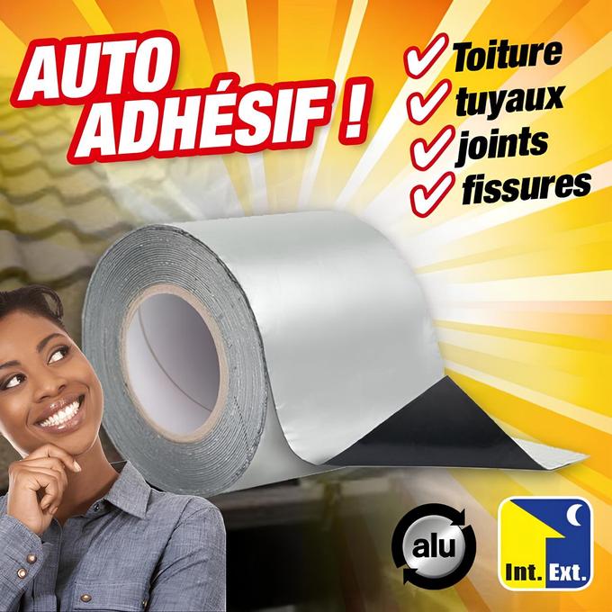 Ruban Adhésif Super Étanche Anti-Fuites en Caoutchouc Butyle 5m sur 5cm Multi-Réparations et Usages