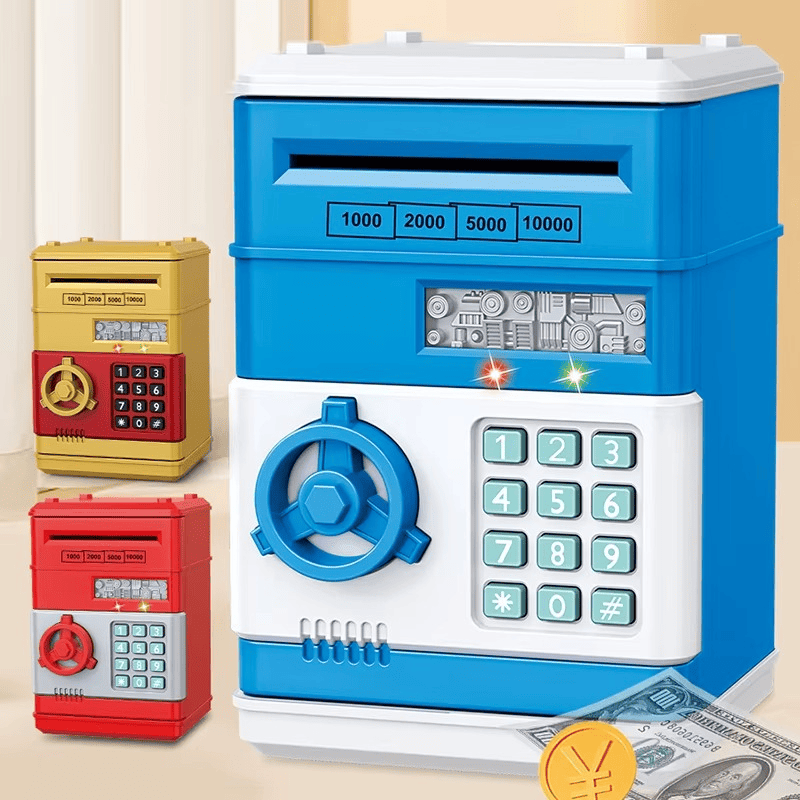 Mini Coffre-Fort Musical – Aspiration Automatique de Billets & Monnaie avec Mot de Passe