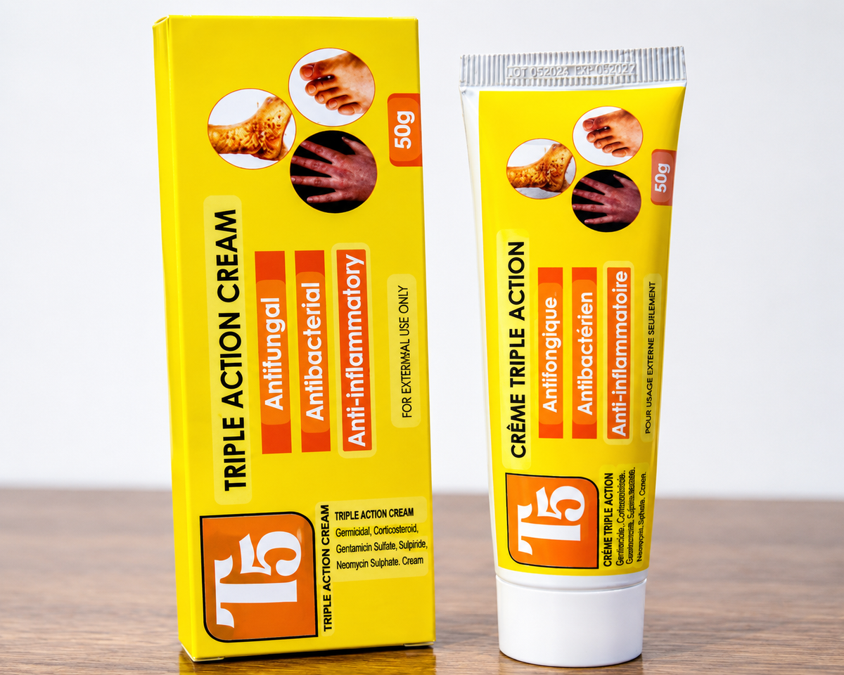 T5 Triple Action – Crème Antifongique & Antibactérienne (50g)