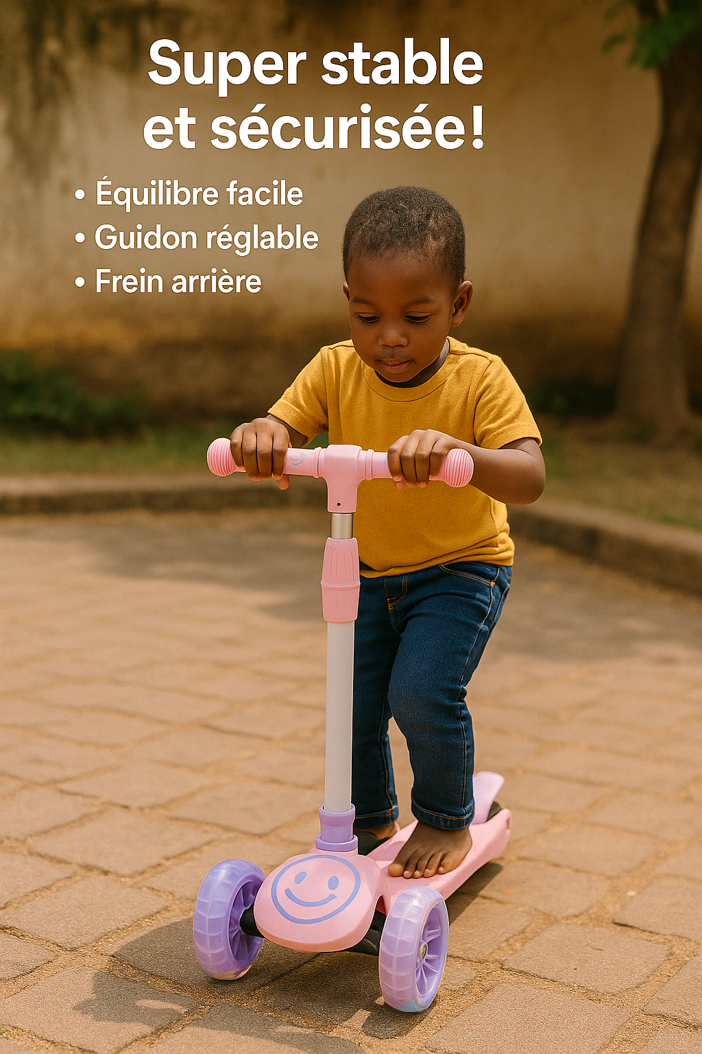 🛴 TROTTINETTE ENFANT À ROUES LUMINEUSES – CADEAU PARFAIT POUR 2 À 8 ANS-G