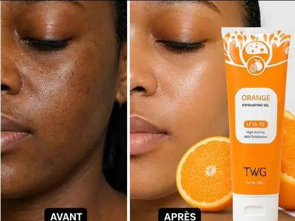 Gel exfoliant à l'orange- peau éclatante et lisse