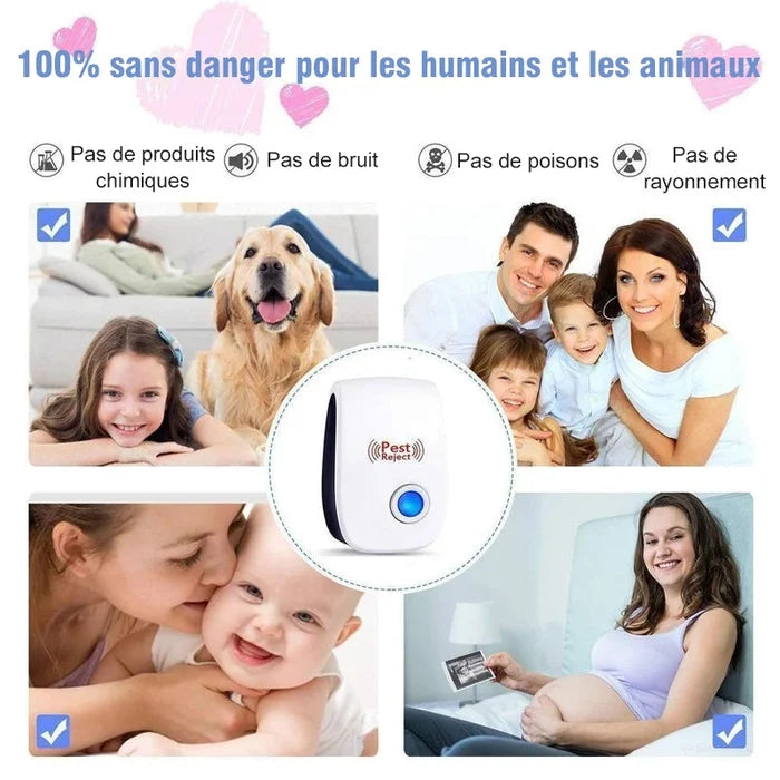 Répulsif à ultrasons pour moustiques, cafards, rats, fourmis, lézards, araignées