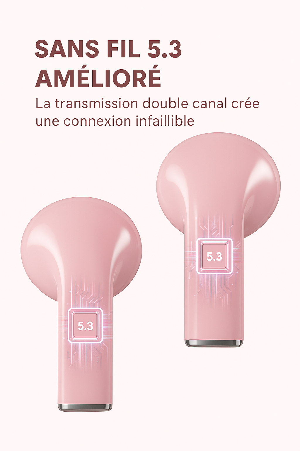 Écouteurs sans fil compacts K520 et tactile  AmourPods 💗