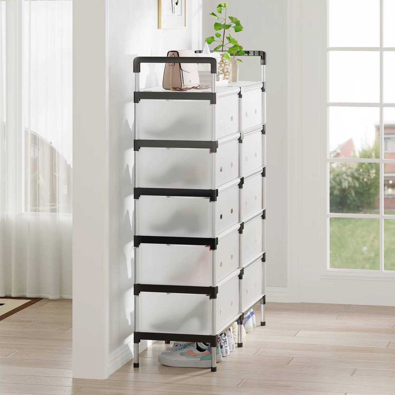 Etagère 6 Niveaux à 2 Battants: La Solution Intelligente pour Une Maison Enfin Organisée